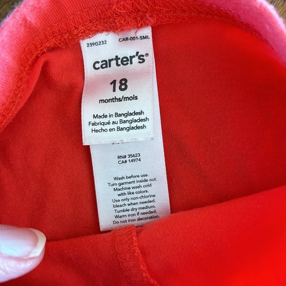 Carters Baby Girl Matching Top/ Legging Set - Size 18M - Picture 9 of 11